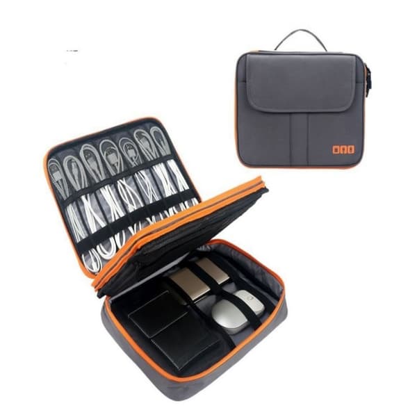 Opladerpose Opbevaring til Digitale Gadgets Bæretaske GRÅ 25*18*5CM grey 25*18*5cm-25*18*5cm