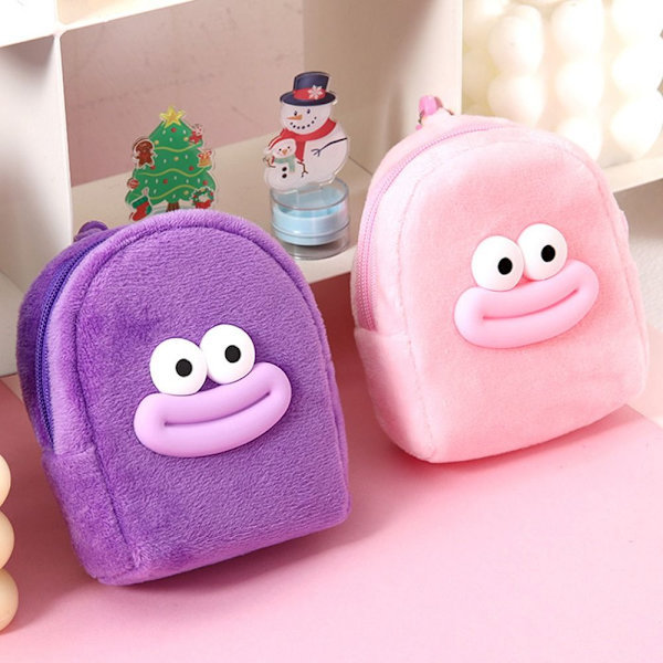 Plysch myntväska Miniplånbok LILA purple