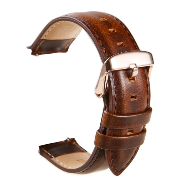 Kellon ranneke, lehmännahkainen watch ranneke VAALEENRUSKEA 22MM Light Brown 22mm