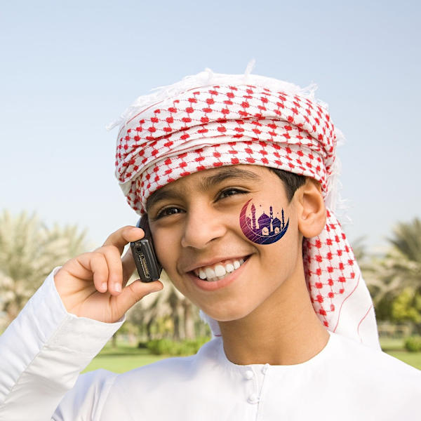 Eid Mubarak Tillfälliga Tatueringsdekaler Ramadan Kareem Dekoration