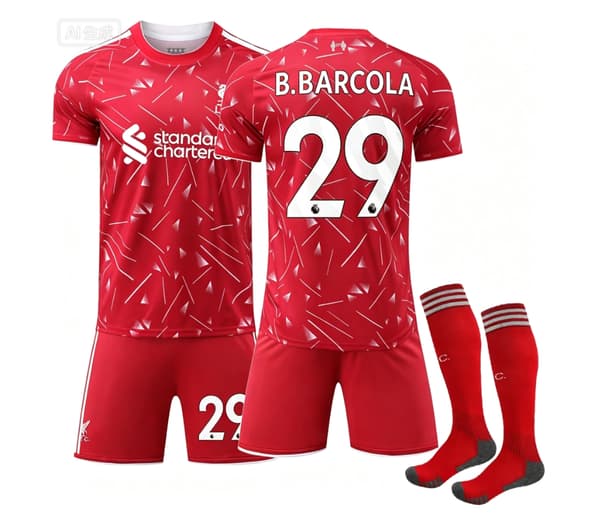 2627 Liverpool Hemmabarnfotbollströja Nr.29 Barcola 16