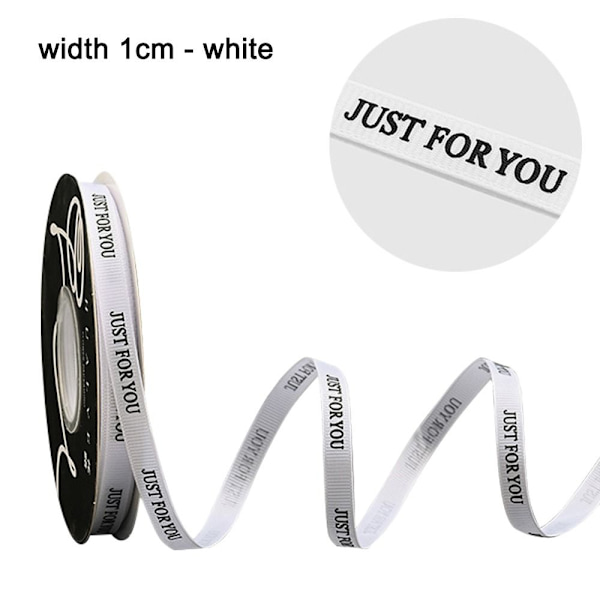 1Rull sidenband Cake Band BREDD 1CM - VIT BREDD 1CM - width 1cm - white