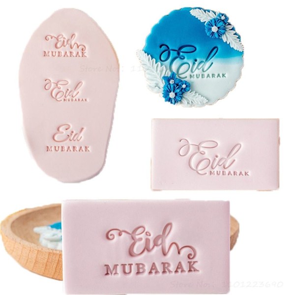 Eid Fondant Biscuitforme Bogstaver Prægning Cookie Stemplet QA1226
