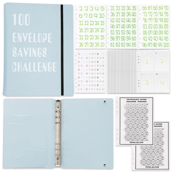 Pärm Budgetplanering Notebook Ekonomiplan Kuvert BLÅT 1 blue 1-1