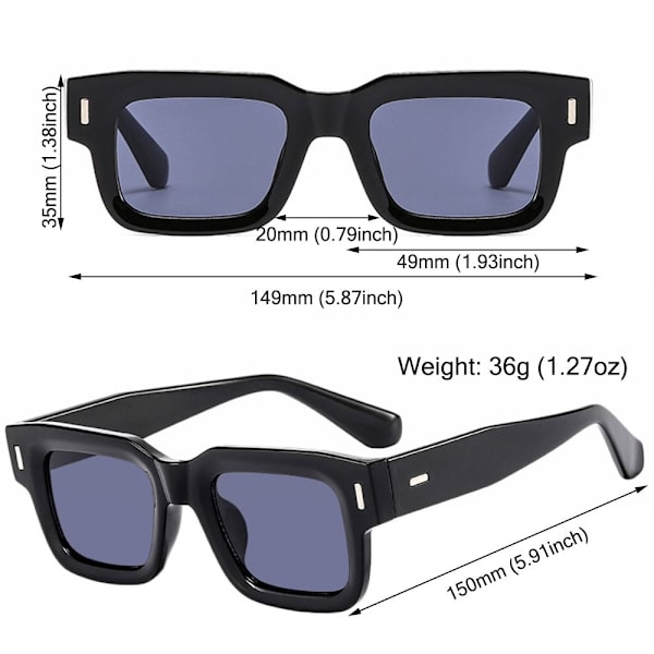 Fyrkantiga solglasögon Ocean Lens Solglasögon C5 C5 C5