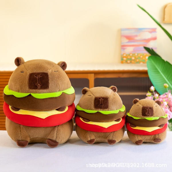 Hamburger Capybara Kapibala plysjdukke 26CM 26cm