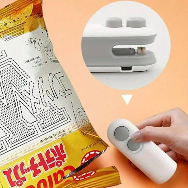 Mini Sealer Heat Sealer Uppladdningsbar Sealer VIT white