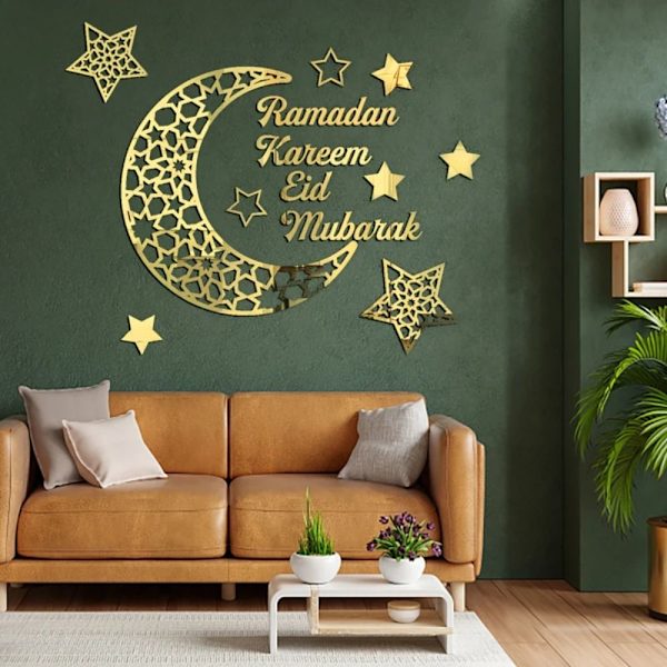 Ramadan Kareem Peiliseinätarra Kuu Tähti DIY Eid Mubarak