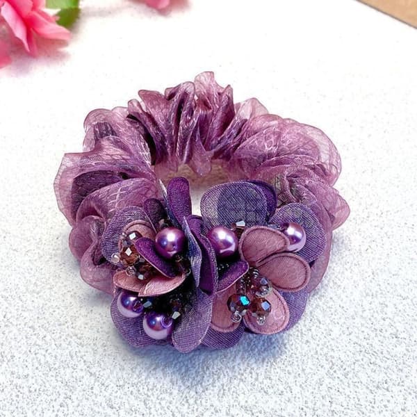 Blomster Hår Scrunchies Elastiske Hårbånd KAFFE Coffee
