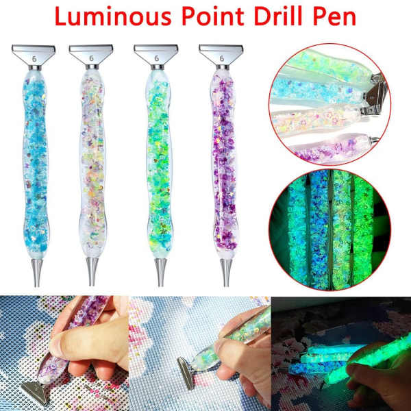 Luminous Point Drill Penna Diamond painting Pennor GRÖN Green