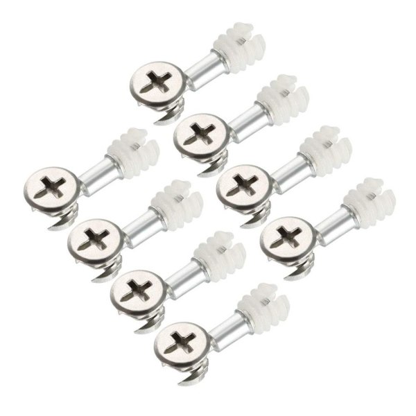 8st 3-i-1 möbelanslutningssats Cam Fitting Dowel Screws 8PCS