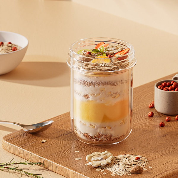 Bærbar morgenmadskop Yoghurtsalatkop BLÅ Blue