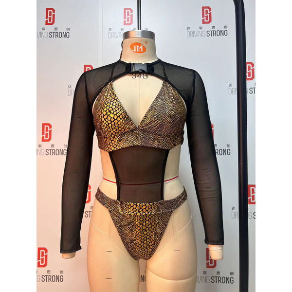 Badkläder Bikini Set BLACK SNAKE TEXTURE S Black Snake Texture S
