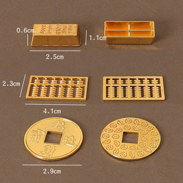 1:12 Dollhouse Coin Miniatyr gullbarrer 2,9 cm 2.9cm