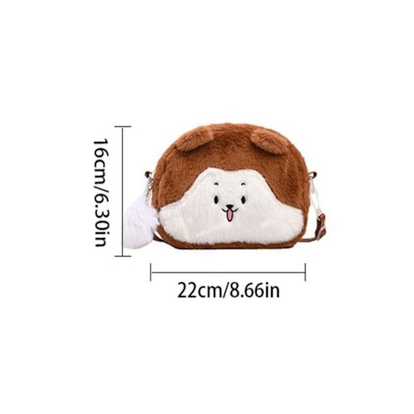 Ryggsäck Plysch Doll Axelväska BRUN CIRKULÄR CIRKULÄR Brown Circular-Circular