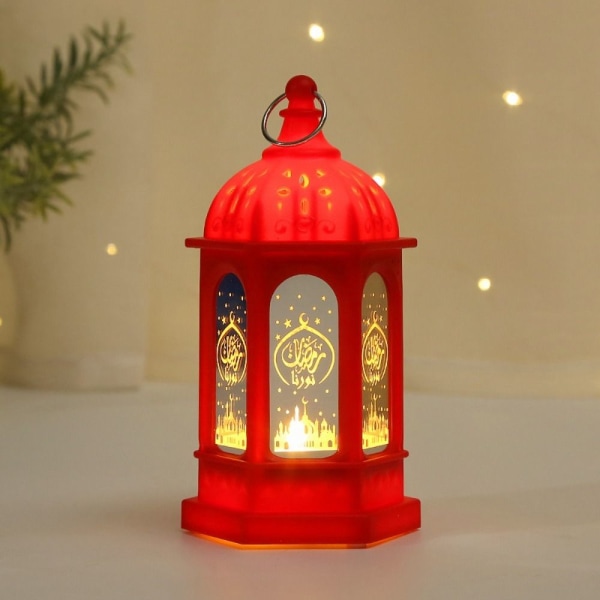 EID Mubarak Lighting Ornament Bærbar LED Palace Lantern Gold