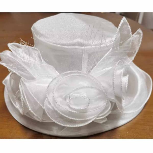 Solhatte Bryllupshat HVID white