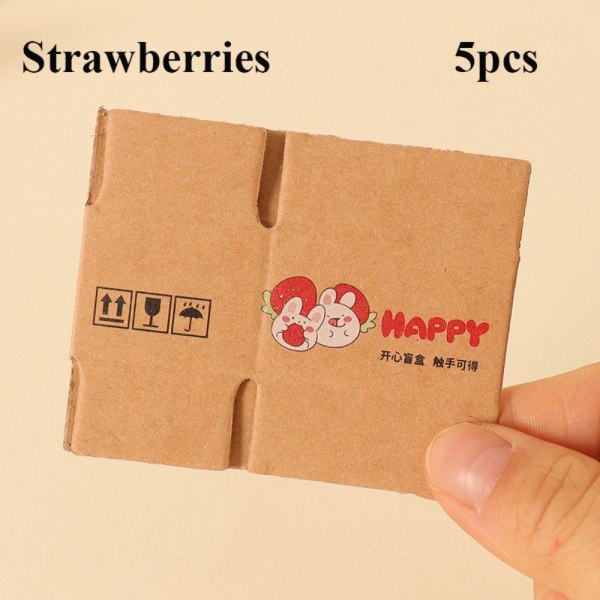 5 stk karton ekspresæske Miniature ekspresæske JORDBÆR Strawberries