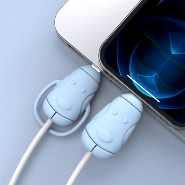 Kabelbeskytter Oplader Kabel Beskyttelsesdæksel GRÅ TYPE TIL Grey TypeC to TypeC-TypeC to TypeC