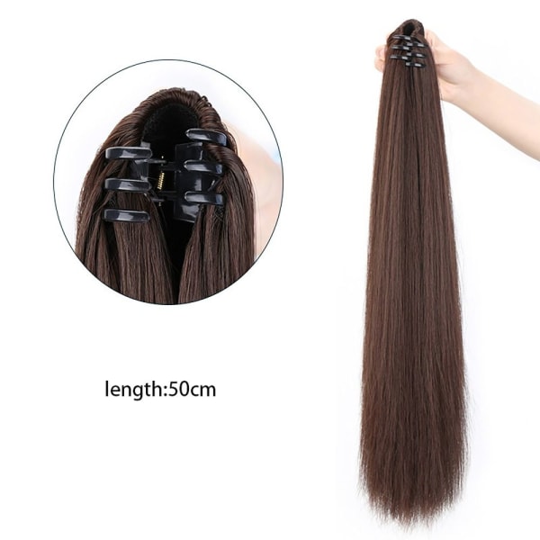 Ponytail Wigs Hiustenpidennykset TUMMANRUSKEA SUORA SUORA DARK BROWN STRAIGHT-STRAIGHT