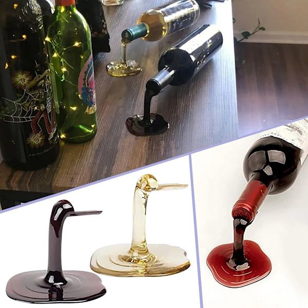 Utspilld vinflaskhållare Vinflaskställ VINRÖTT wine red