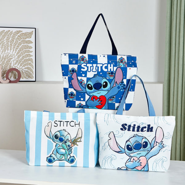 Stitch Canvas Bag Indkøbstaske JORDBÆR BJØRN ET JORDBÆR