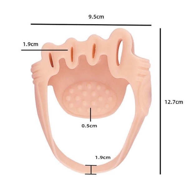 Fem hulls tåsplitter Relief Massasje Front Palm HVIT HVIT White