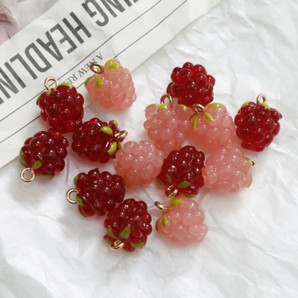 1 stk 3D Charms Grape Pendant Frugt Vedhæng PINK 1 STK 1 STK Pink 1Pcs-1Pcs
