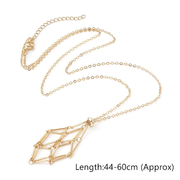 Krystallholder Cage Halskjede Krystall Net Metal Halskjede 4 4 4