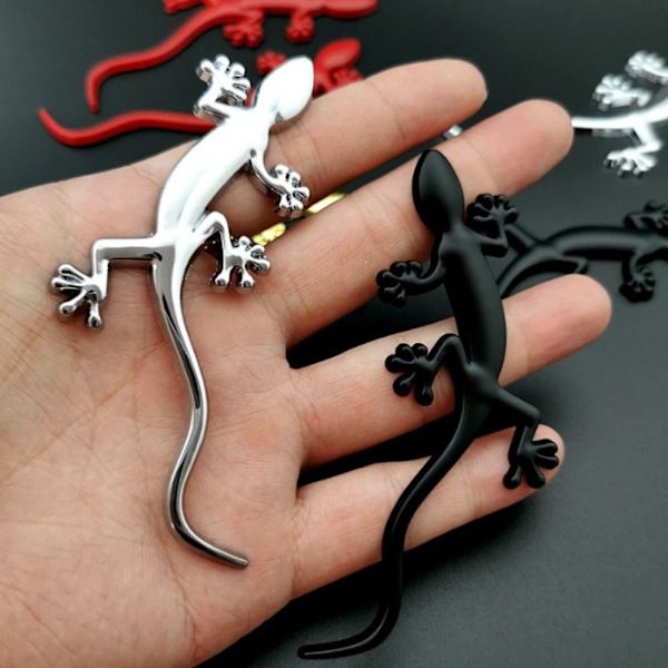 4 stk Gecko Car Stickers 3D Gecko Metal Car Emblem Auto Window