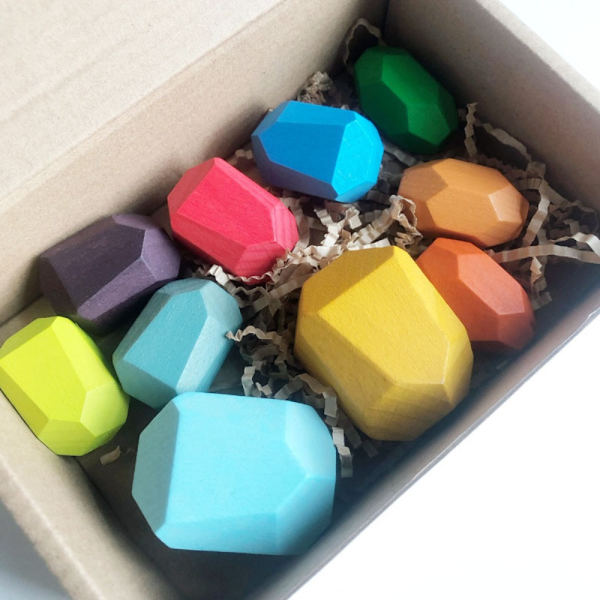 Rainbow-puiset kivipinoavat lohkot A-10KPL A-10KPL A-10pcs