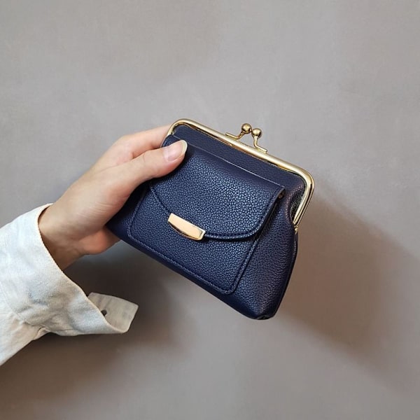 Mini Lås Clip Mønt Pung nøgletaske NAVY BLÅ navy blue