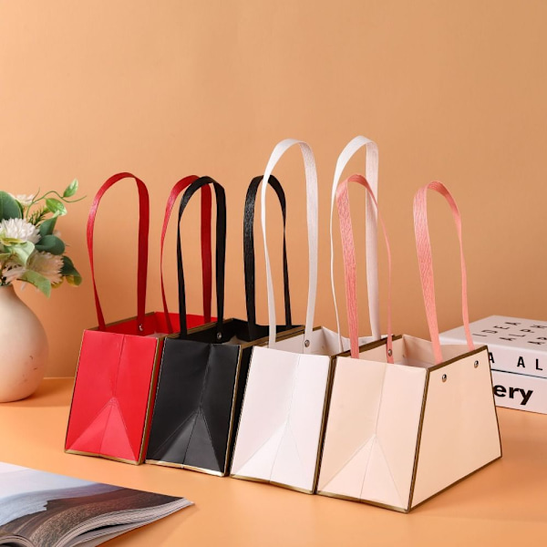 Blomster gaveæske Kraft papirpose SORT black
