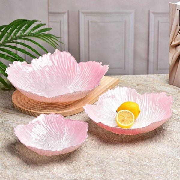 Fruktskål i glas, snackstallrik VIT White