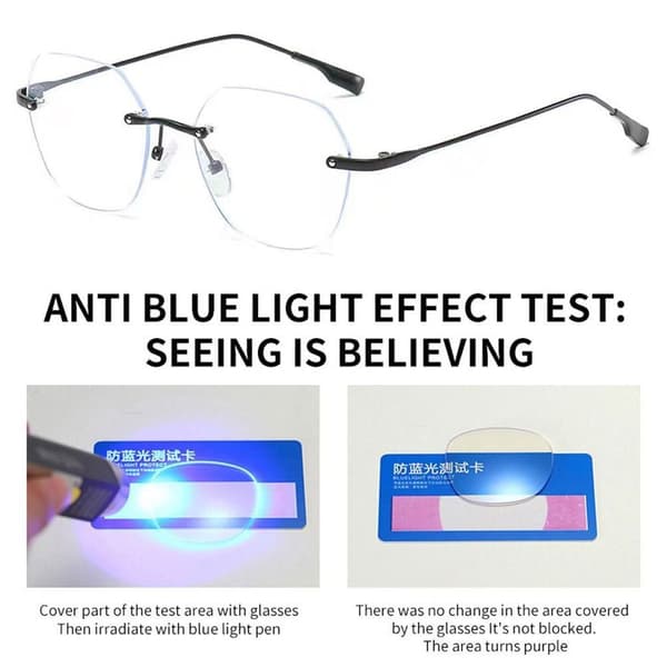 Firkantede anti-blålysbriller SØLV Silver