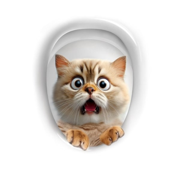 3D Cat Toilet Stickers Livliga djurdekaler 1 1 1