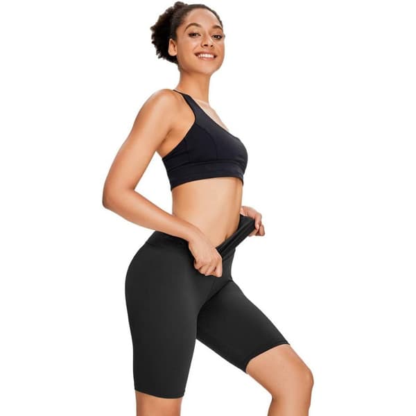 Højtaljede Sportsshorts SORT M Black M