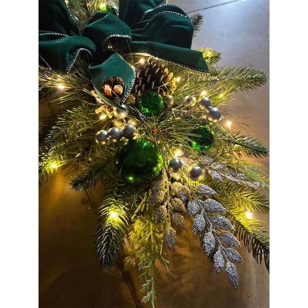 Julekrans Kunstig Garland GULD Lys Lys gold light-light
