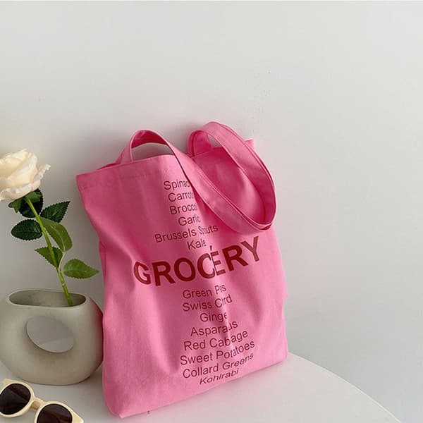 Canvas Axelväska Shoppingväskor ROSA pink