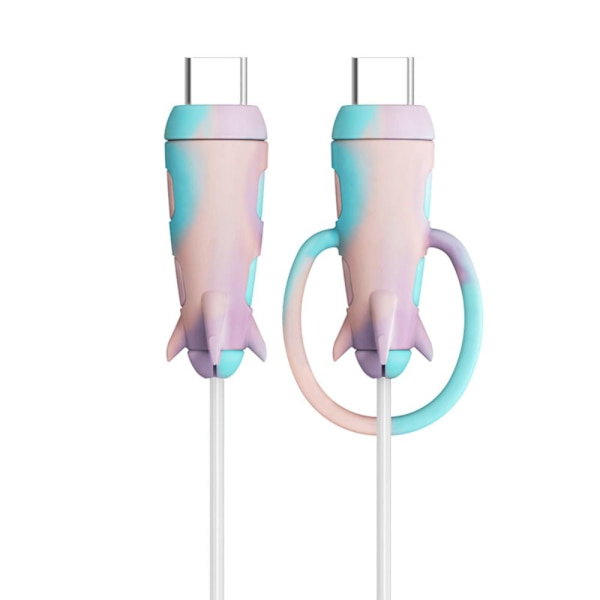 Kabelbeskytter Lader Kabelbeskyttelsesdeksel ROSA&LILLA&BLÅT Pink&Purple&Blue L/C to C-L/C to C