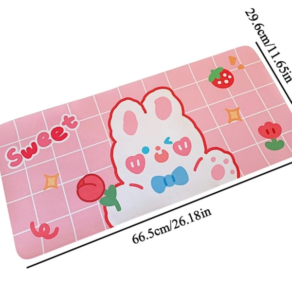 Stor tecknad film rosa Mousepad Kawaii Gaming Mouse Pad GUL Yellow