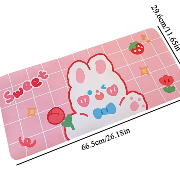 Stor tegneserie Pink Mousepad Kawaii Gaming Mouse Pad HVID White