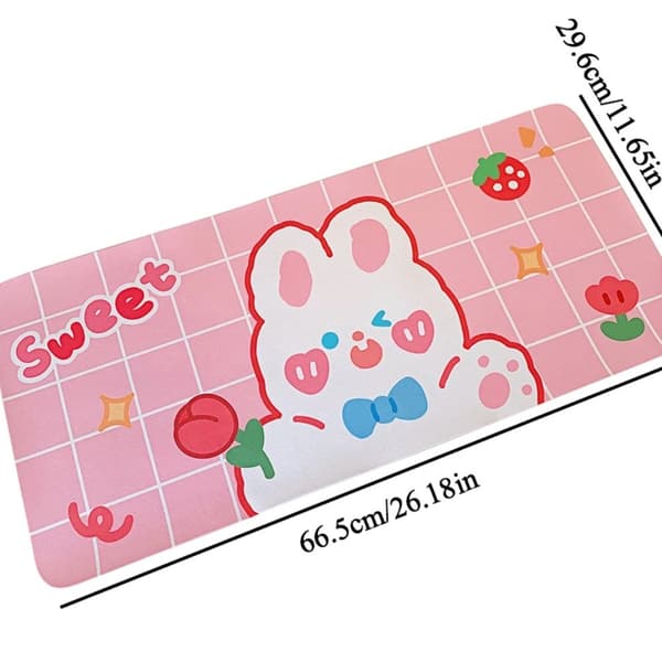 Stor tegneserie rosa musematte Kawaii spillmusematte BRUN Brown