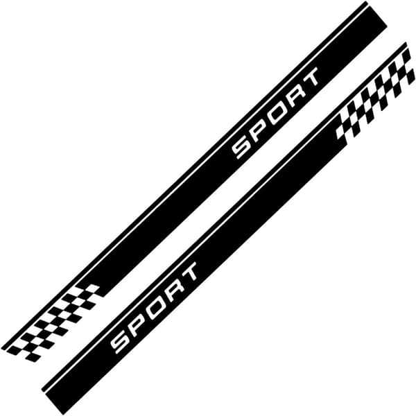 2 stk. sideskjørt-dekaler for bil, stripegrafikk, sidekarosseri