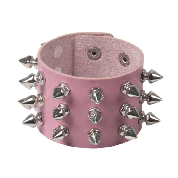 Pu Leather Studded Armbånd Svart Armbånd RØD Red