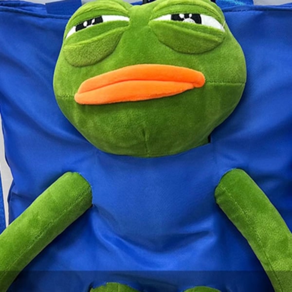 Tygväska med stor kapacitet Mode Sad Frog Plyschdocka black