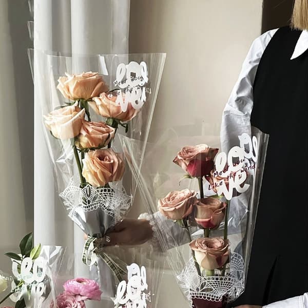 20/30 STK. Rose Indpakningspose Buket Indpakningspose SØLV Silver 20pcs-Multiple-20pcs-Multiple