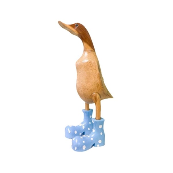 Spotted Wellies Duck Resin Duck Ornament BLUE M Blue M