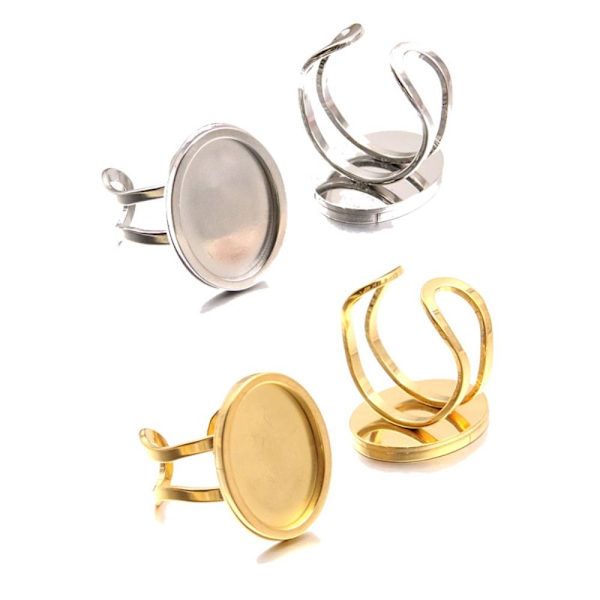 Cabochon Ring Rund Cabochon Ring Ring Infattning Ämnen