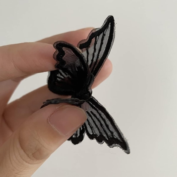 3D-simulering dobbel sommerfugl Blondebroderilapp Butterfly